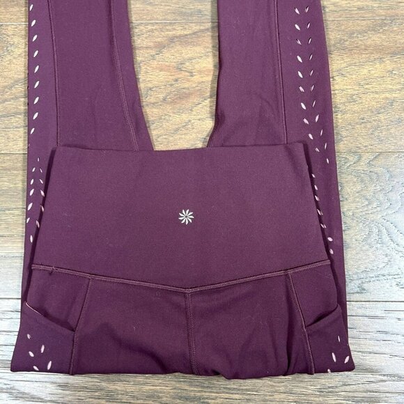 ATHLETA Salutation Stash Pocket Laser Cut Tight Spiced Cabernet XXS #987233 NWOT - Picture 5 of 7